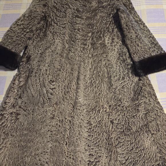 Vintage 40s 50s Rikes Dayton Persian Lamb Fur Mink Fur Collar Coat Penny Lane - Picture 15 of 16